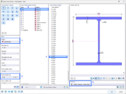 Selecting a W 8x31 cross-section in the library