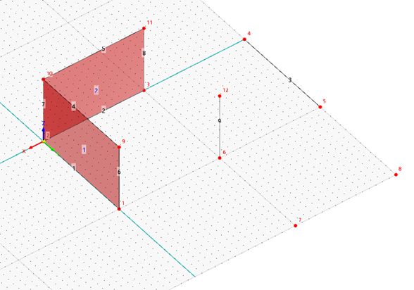 Copied Lines and Nodes with New Lines and Surfaces