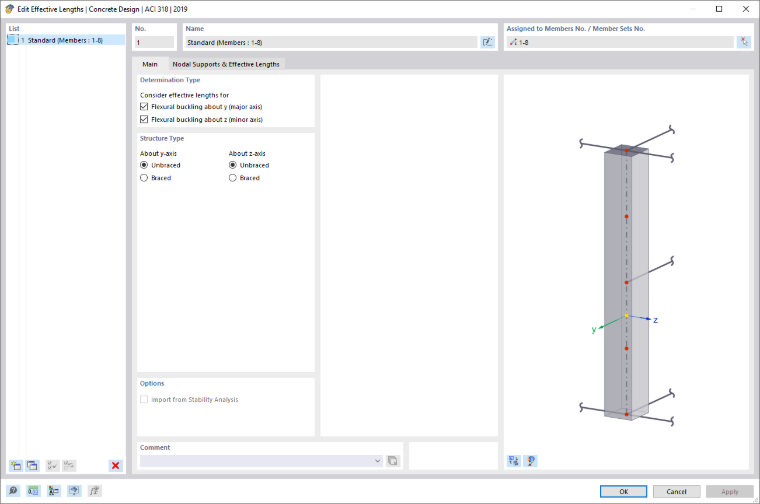 Dialog Box "New Effective Lengths"