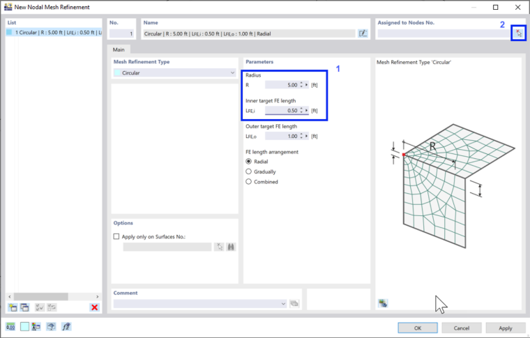 Defining Nodal Mesh Refinement