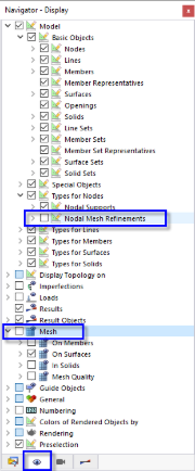 Deactivating Nodal Mesh Refinements and Mesh in "Navigator - Display"