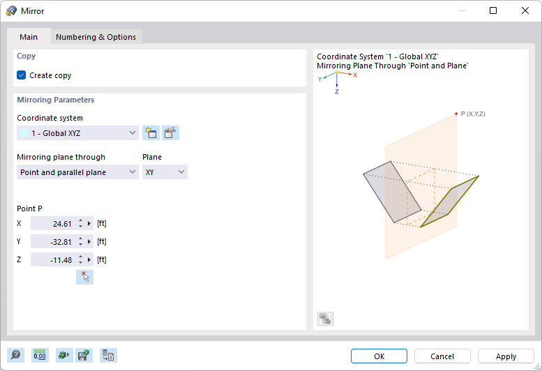 Dialog Box "Mirror"
