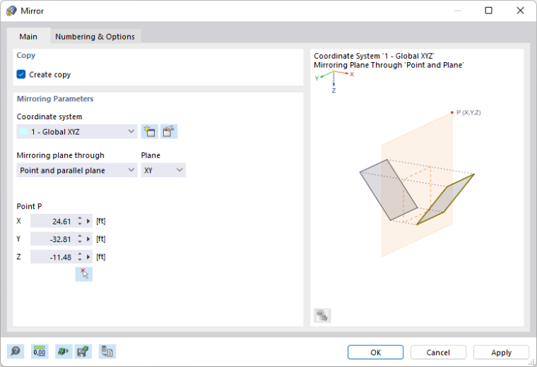 Dialog Box "Mirror"