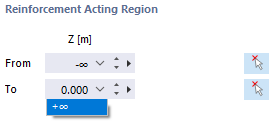 Defining Reinforcement Acting Region