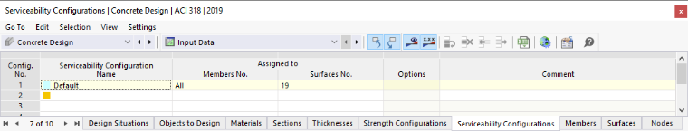 Assigning Serviceability Configuration via Table