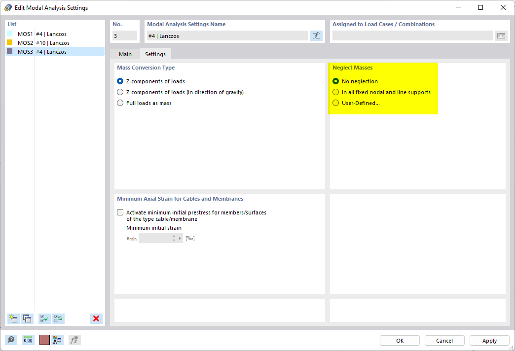 Neglecting Masses for Modal Analysis