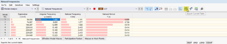 Exporting Current Table