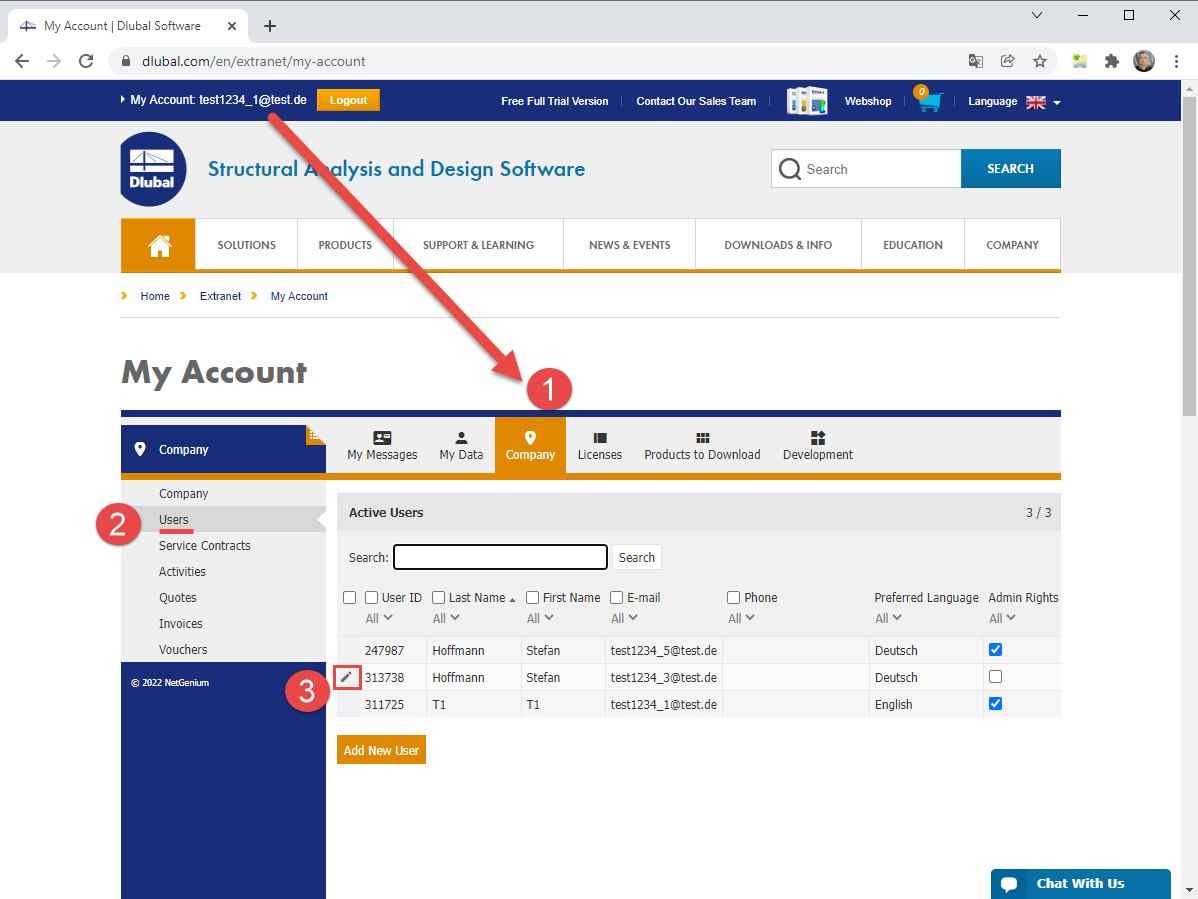 FAQ 005174 | How can I set a user as inactive in the extranet?