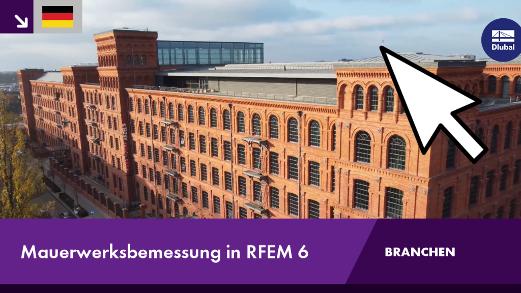 Masonry model analysis in RFEM 6 with load simulation and design results.