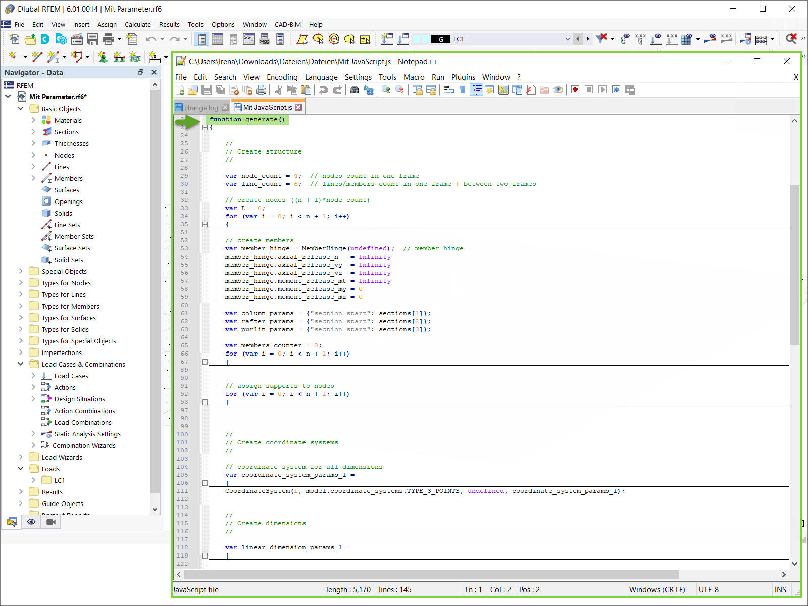 JavaScript File: Function “generate()”