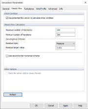 Simulation Parameters, Steady Flow