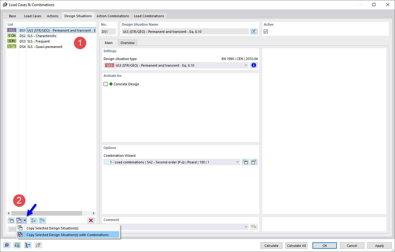 Creating Copy of DS1 Including Combinations
