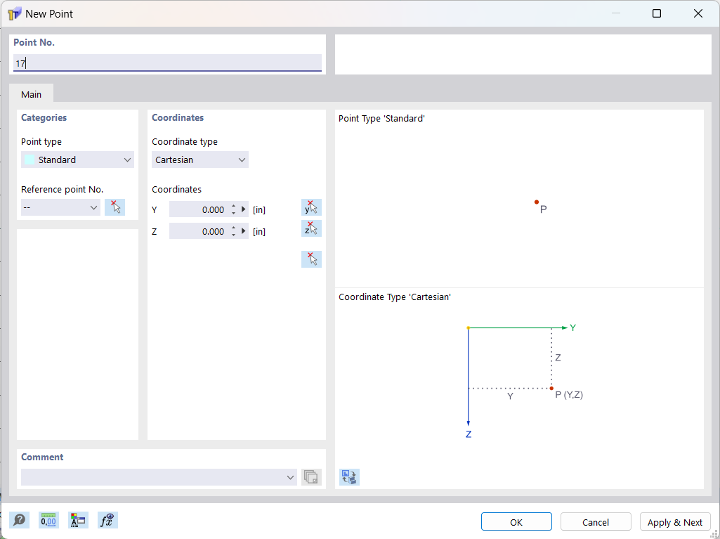 Dialog Box "New Point"