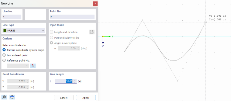 Creating NURBS Line Graphically