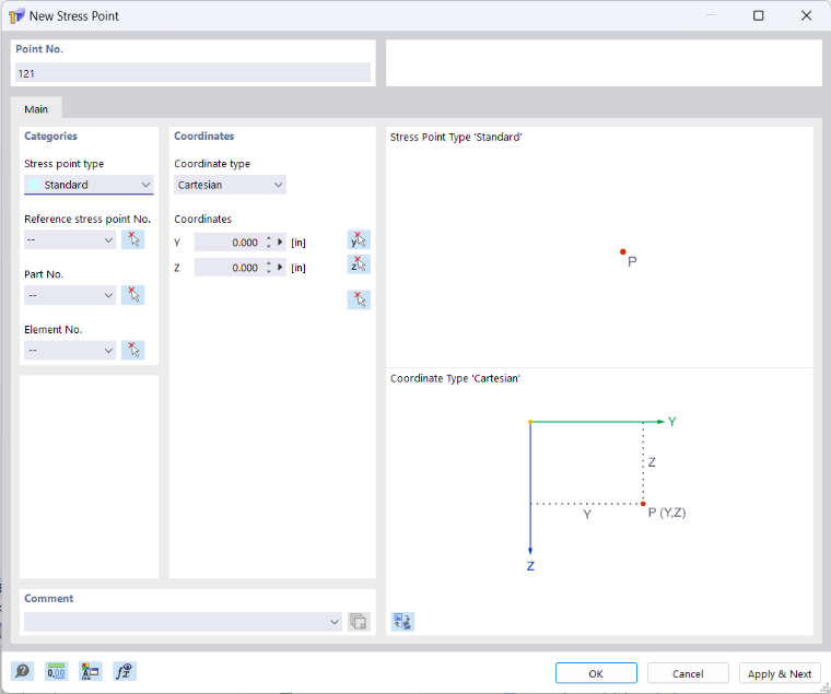 Dialog Box "New Stress Point"