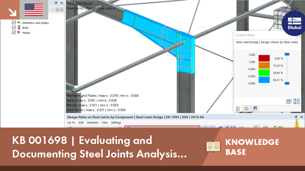 KB 001698 | Evaluating and Documenting Steel Joints Analysis Results in RFEM 6