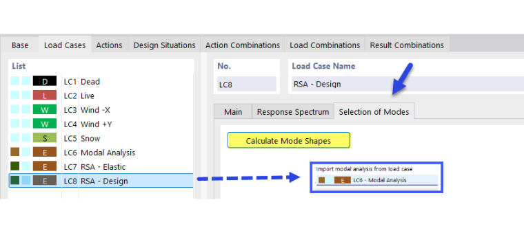 Calculating Mode Shapes for Response Spectrum Analysis