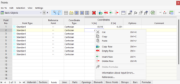 Functions in Table Shortcut Menu