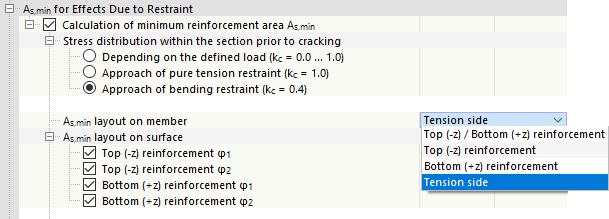 Layout of Minimum Reinforcement on Member for Bending Restraint
