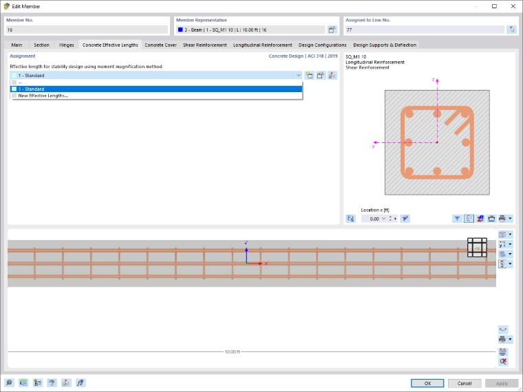 Assigning Concrete Effective Length