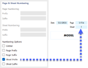Defining Sheet Numbering with Prefix (Left) with Result (Right)