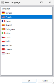 Selecting Language for Printout Report