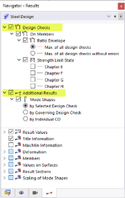 Main Categories for Steel Design Results