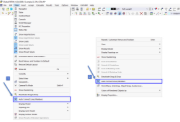 Function "Auto Connect Lines/Members" in Menu (1) and General Shortcut Menu (2)