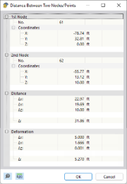 Distance Between Two Nodes Including Deformation