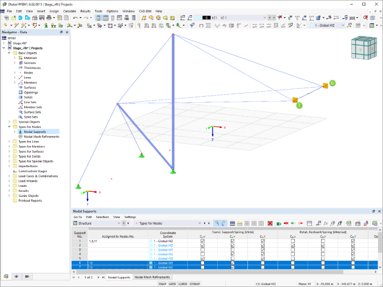 Positioning Nodal Supports