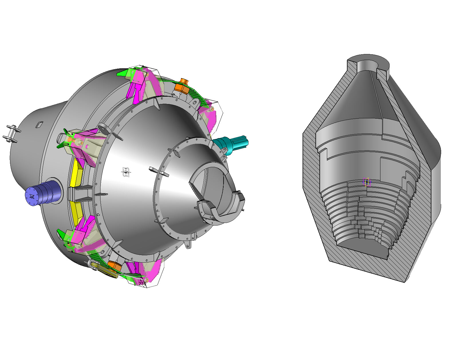 3D Rendering and Section of Retort (© ATI COM)