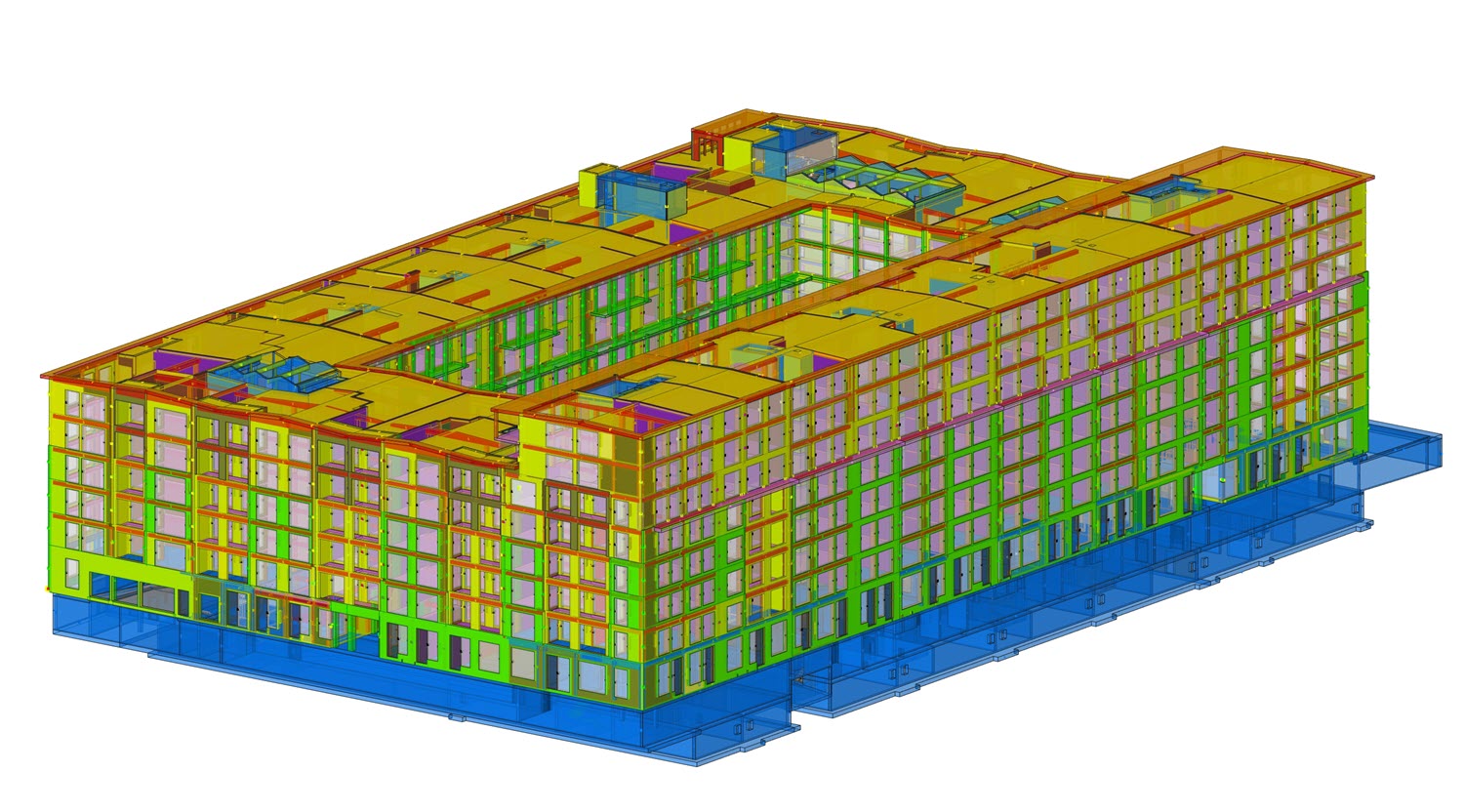 BIM Model of "Crocodile" Building (© Timbatec Holzbauingenieure Schweiz AG)