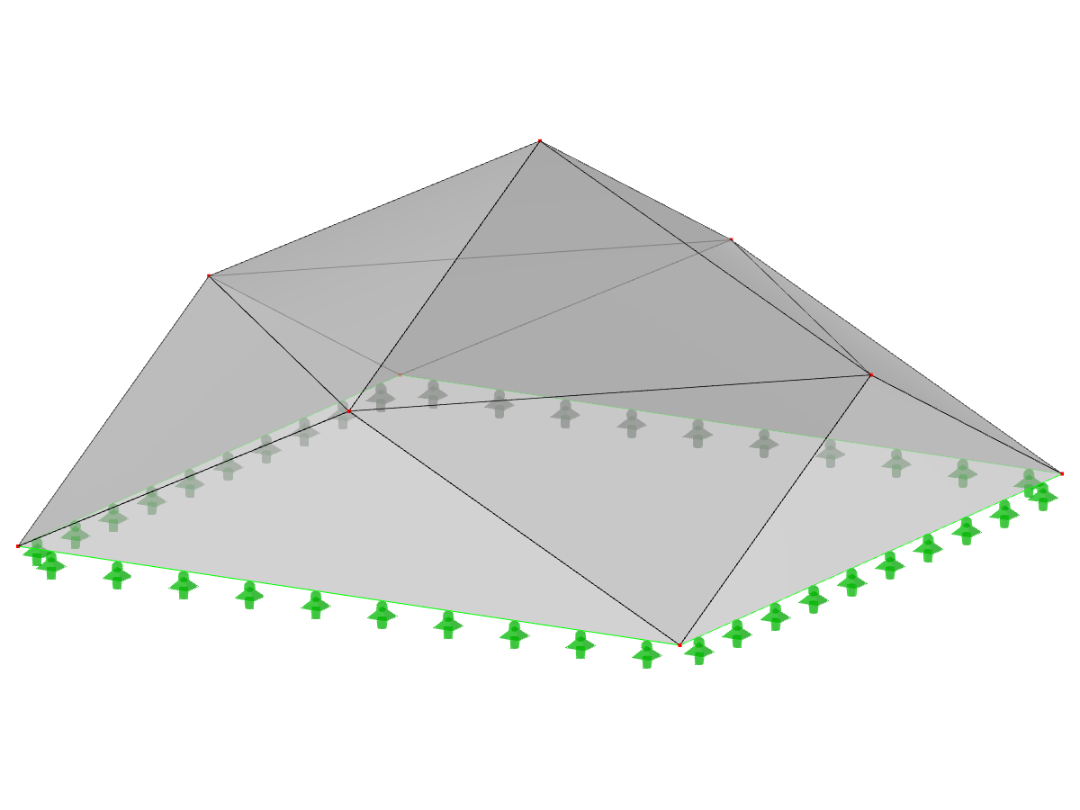 Model ID 507 | 034-FPC021 | Pyramidal Folded Structure Systems. Folded Triangular Surfaces. Rectangular Floor Plan