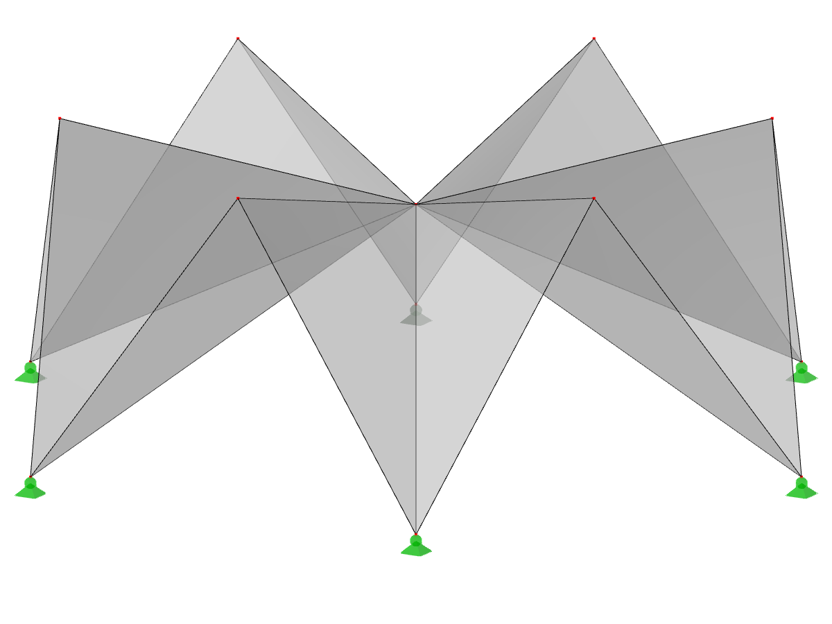 Model ID 523 | 034-FPC008-b | Prismatic Folded Structure Systems. Single-Folded Surfaces over Polygonal Floor Plan, Ridges Toward Center