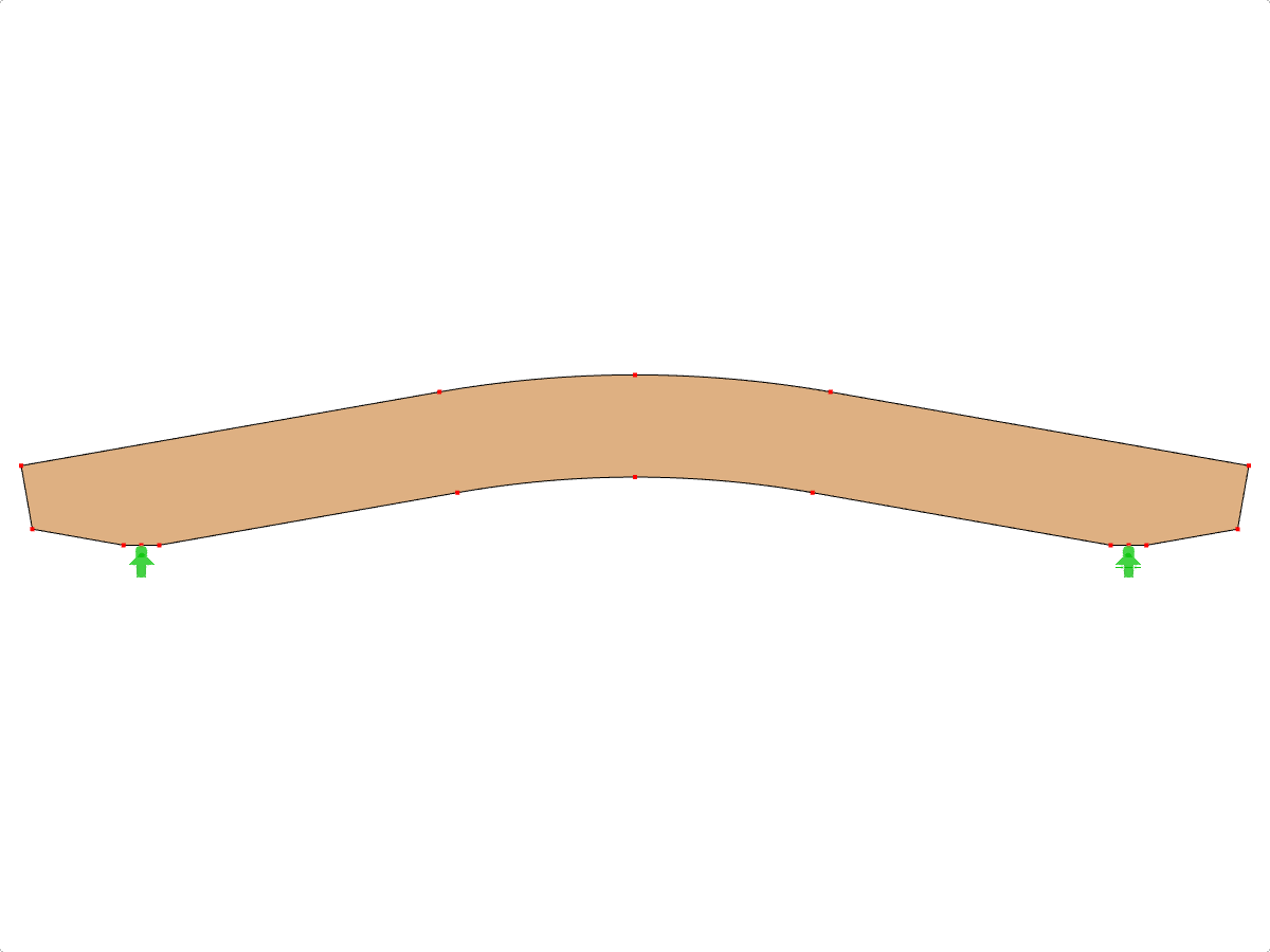 Model ID 573 | GLB0404 | Glued-Laminated Beam | Curved | Constant Height | Symmetric | Tapered Cantilevers