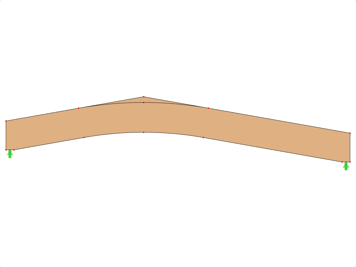 Model ID 595 | GLB0516 | Glued-Laminated Beam | Pitched Cambered | Constant Height | Asymmetric | With Loose Ridge Wedge