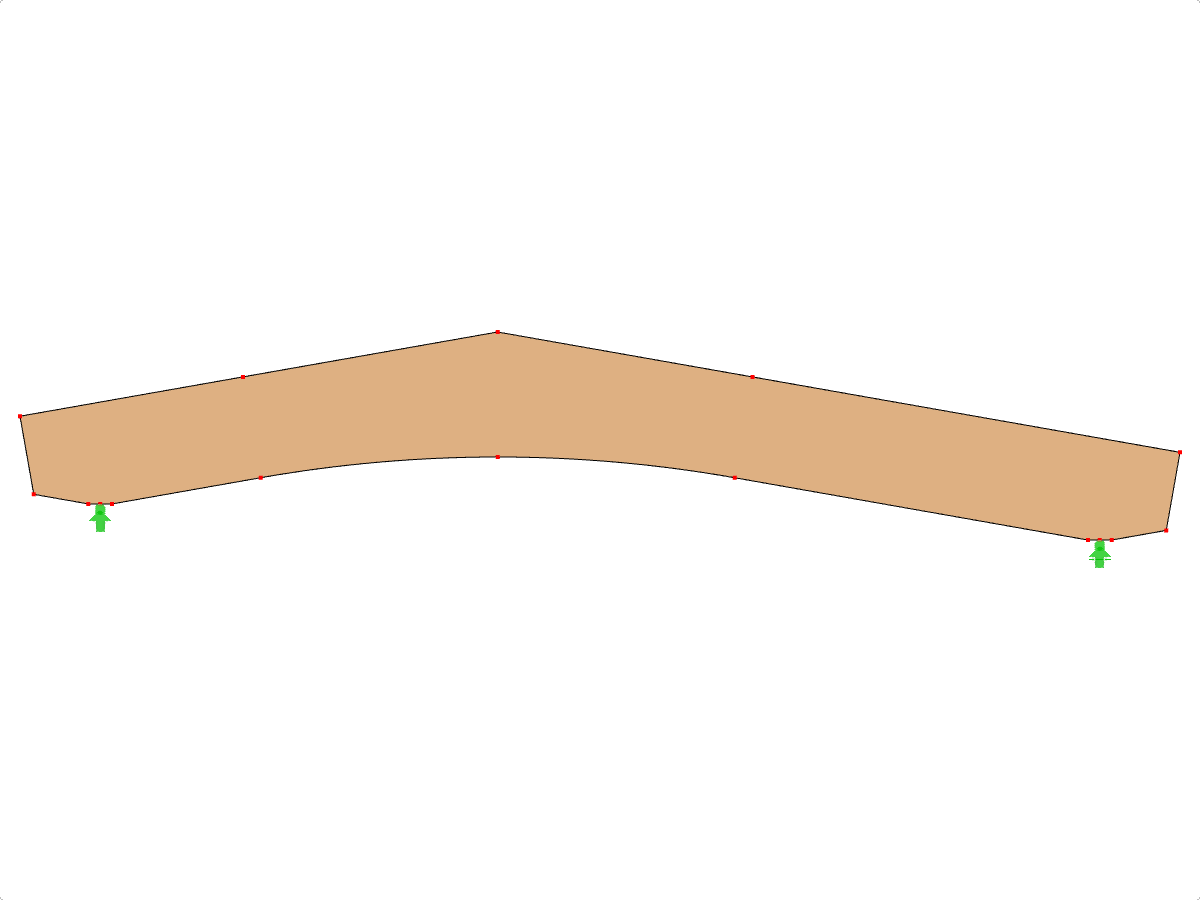 Model ID 598 | GLB0509 | Glued-Laminated Beam | Pitched Cambered | Constant Height | Asymmetric | Tapered Cantilevers | Without Loose Ridge Wedge