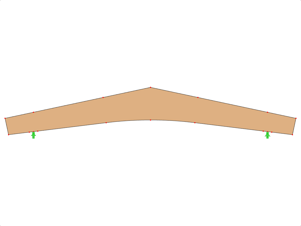 Model ID 606 | GLB0603 | Glued-Laminated Beam | Pitched Cambered | Variable Height | Symmetric | Parallel Cantilevers | Without Loose Ridge Wedge