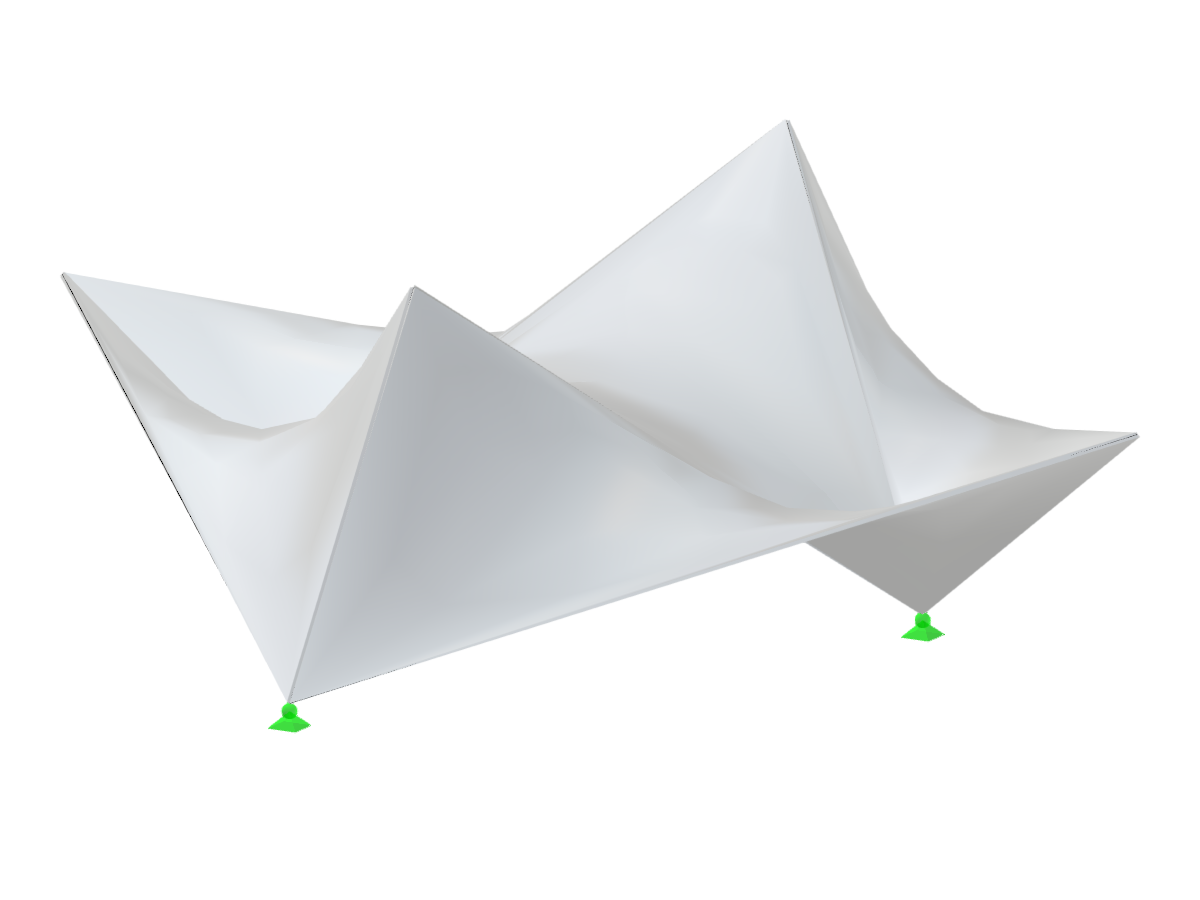 Anticlastic shells created with straight-edged "hypar" surfaces over a rectangular plan, defining spatial systems effectively.