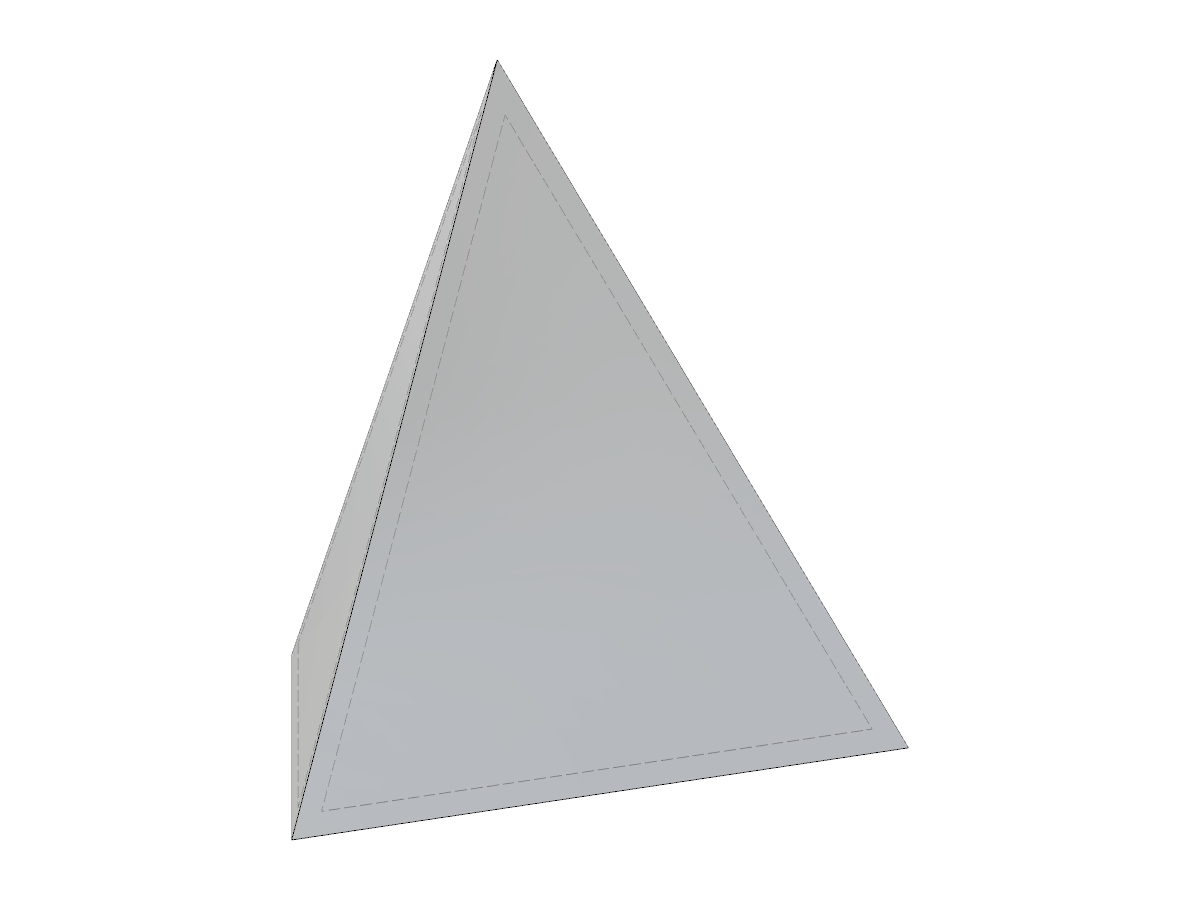 Triangular pyramid model with parametric options using Javascript, customizable by height or equal edge lengths.