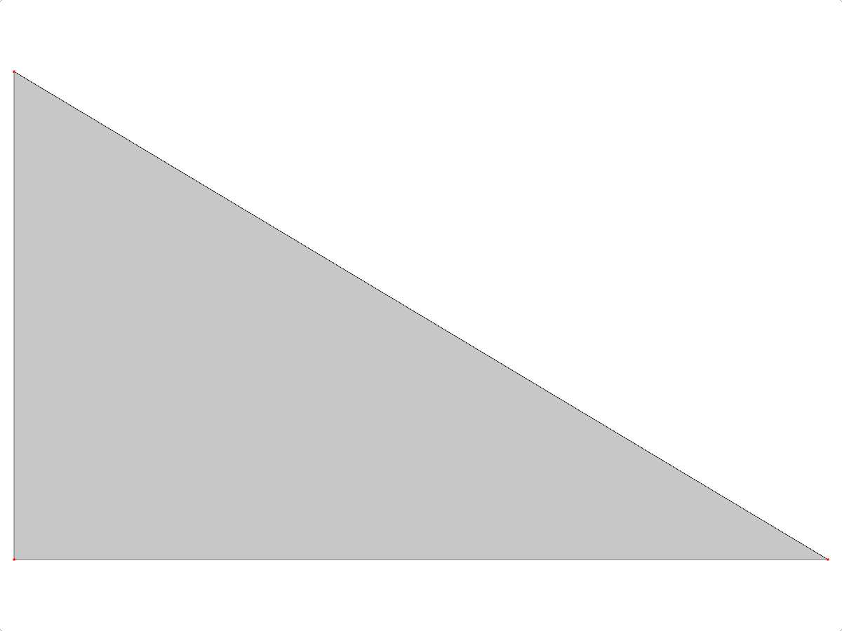 Rectangular surface with triangular mesh elements for structural analysis.
