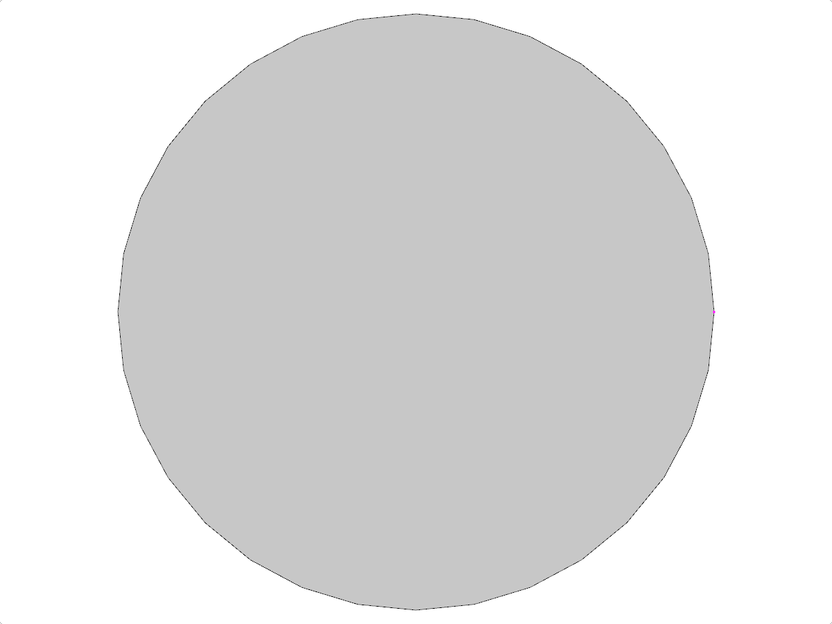 A detailed view of a circular surface utilized in a structural analysis scenario.