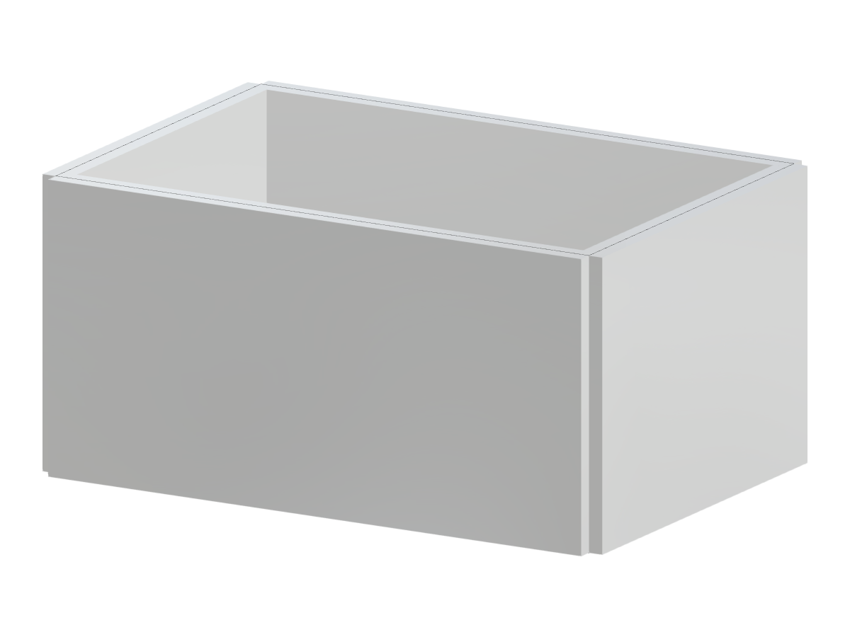 An empty room with four concrete-like walls, depicted in a 3D environment, ideal for construction or architectural visualization.