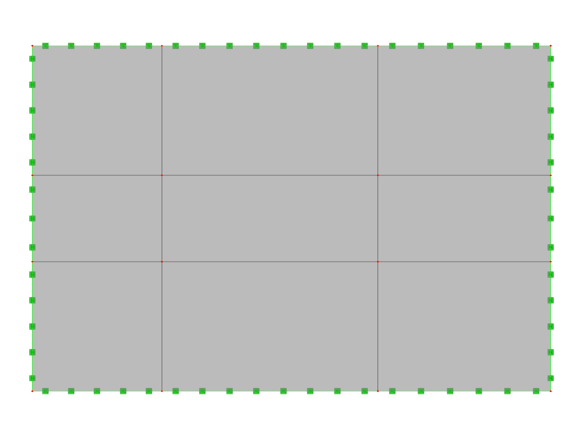 This image shows a concrete slab divided into nine distinct parts, possibly part of a construction analysis or design evaluation.