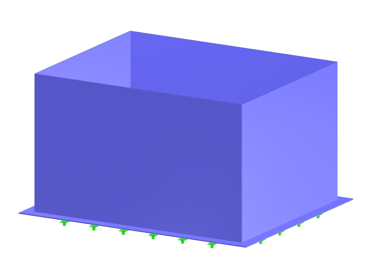 Steel rectangular tank design without stiffeners, showing overlap construction elements.