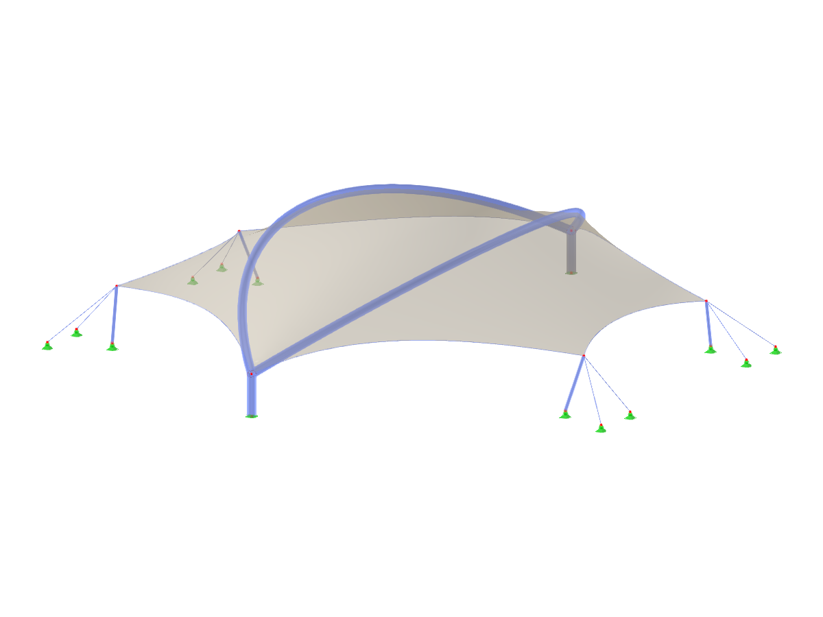 Model 003813 | TMS059 | Membrane Structure with Arched Beams