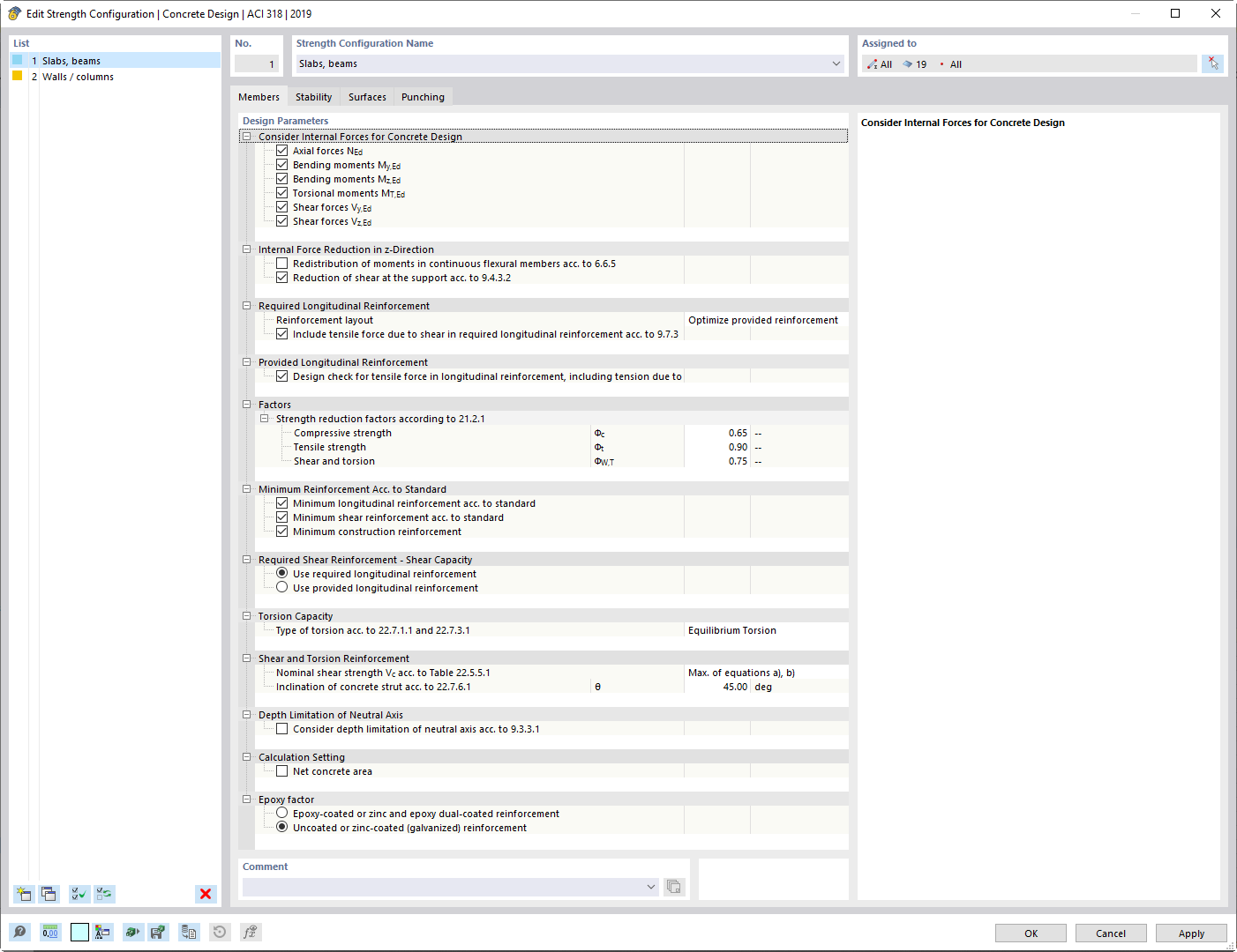 Editing Strength Configuration - Members