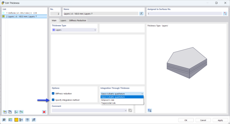Specifying Integration Method