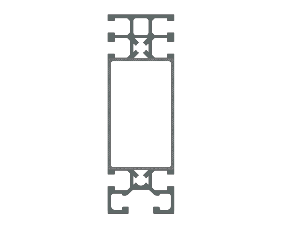 The image shows a detailed aluminum cross-section with clearly defined contours.