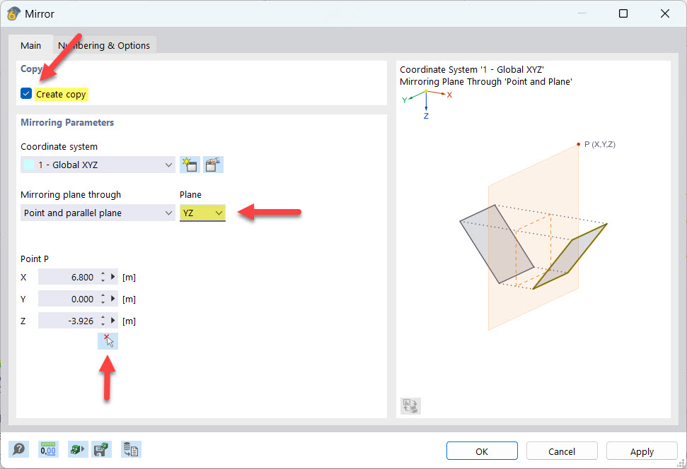 Dialog Box "Mirror"